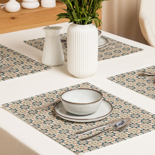 Garden Navy Placemat Set mockup 1 pattern preview