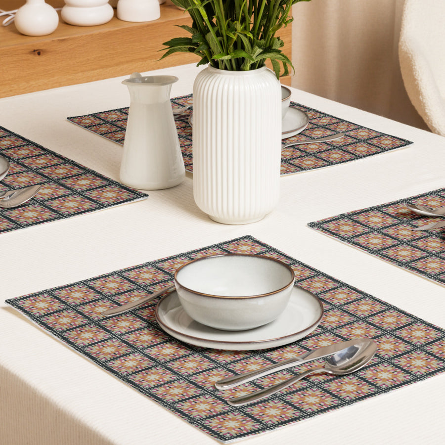 Inkblot Medallion Placemat Set mockup 1