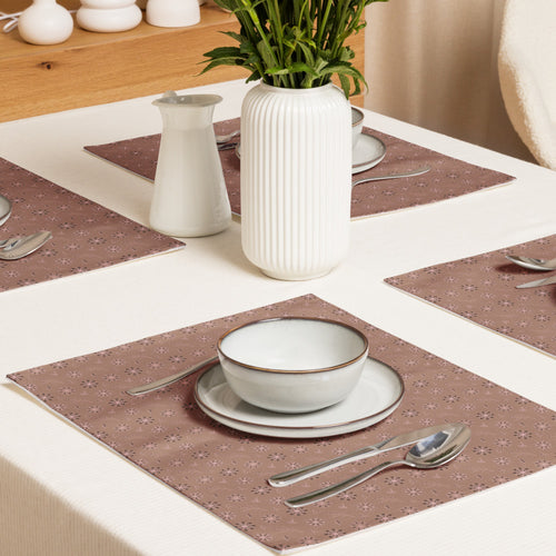 Mocha Botanical Placemat Set mockup 1 pattern preview
