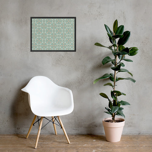 Mint Botanical Framed Photo Poster mockup 1 pattern preview