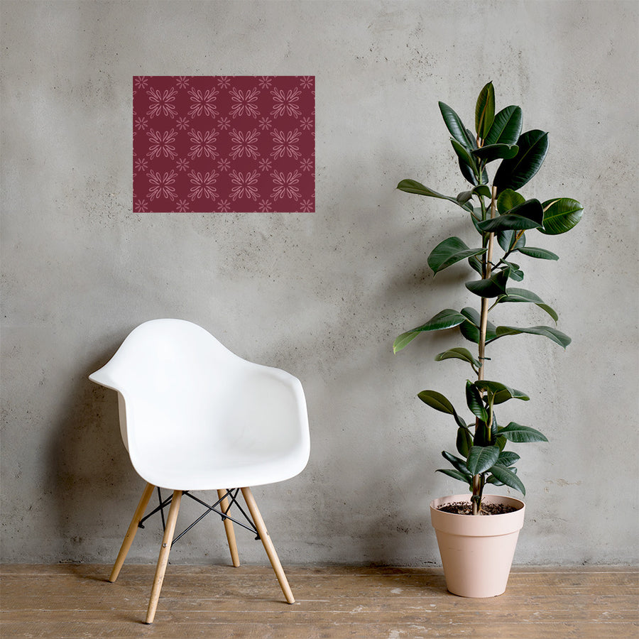 Burgundy Daisy Photo Poster mockup 1