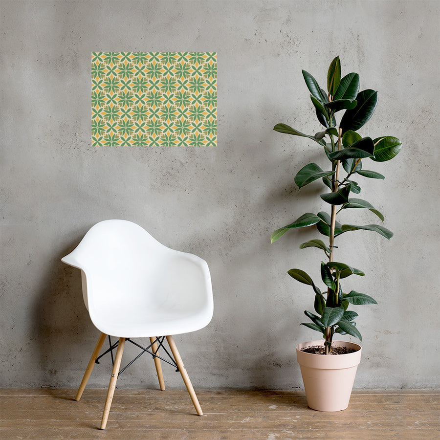Green Petal Tile Photo Poster mockup 1