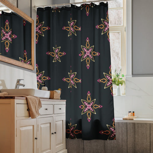 Disco Star Shower Curtain mockup 1 pattern preview