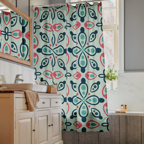 Eye Tile Souk Shower Curtain mockup 1 pattern preview