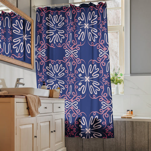 Night Bloom Shower Curtain mockup 1 pattern preview