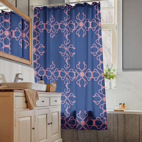 Ribbon Cross Shower Curtain mockup 1 pattern preview