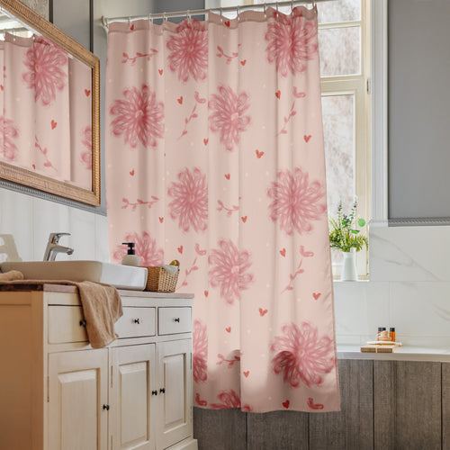 Delicate Romance 5 Shower Curtain mockup 1 pattern preview