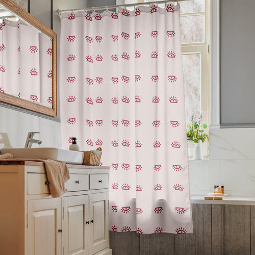 Alison Eyes On It Shower Curtain mockup 1 pattern preview