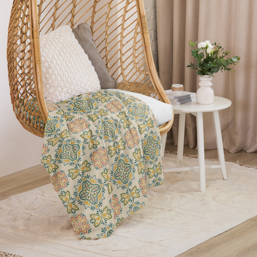 Picnik Lotus Sherpa Blanket mockup 1