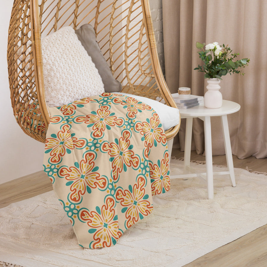 Citrus Tile Sherpa Blanket mockup 1