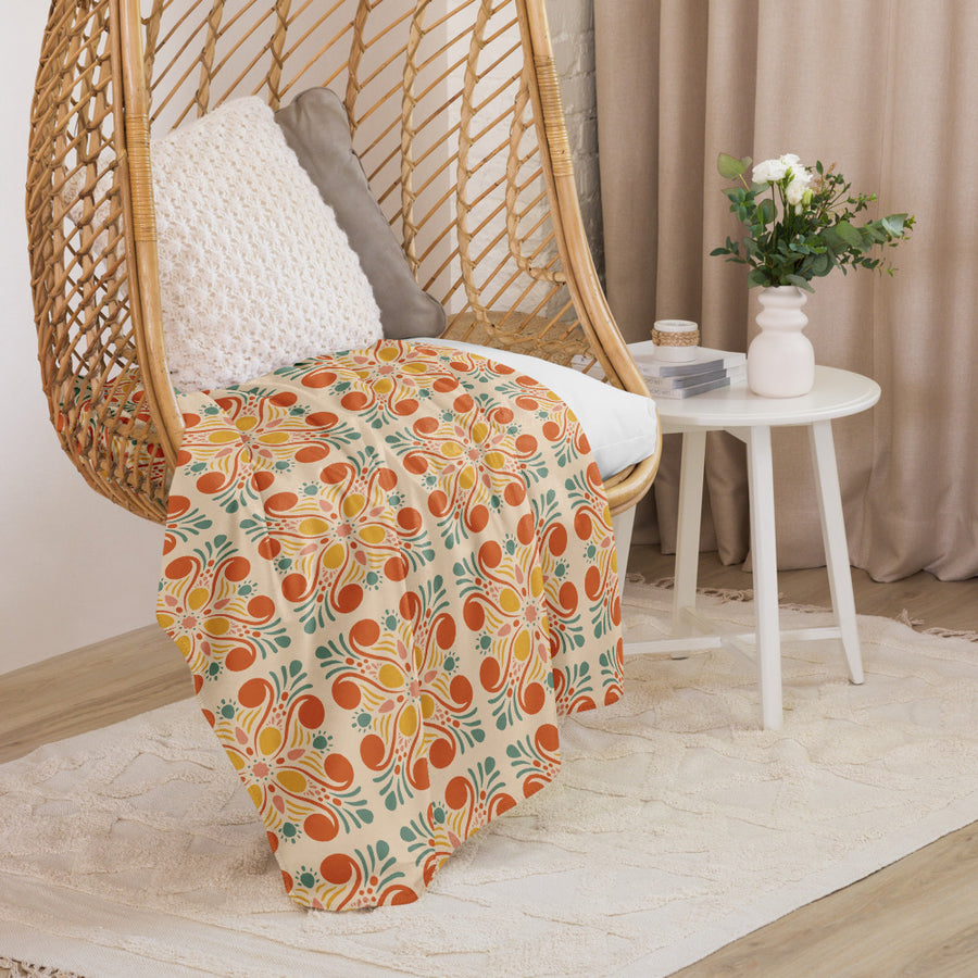 Bold Citrus Sherpa Blanket mockup 1