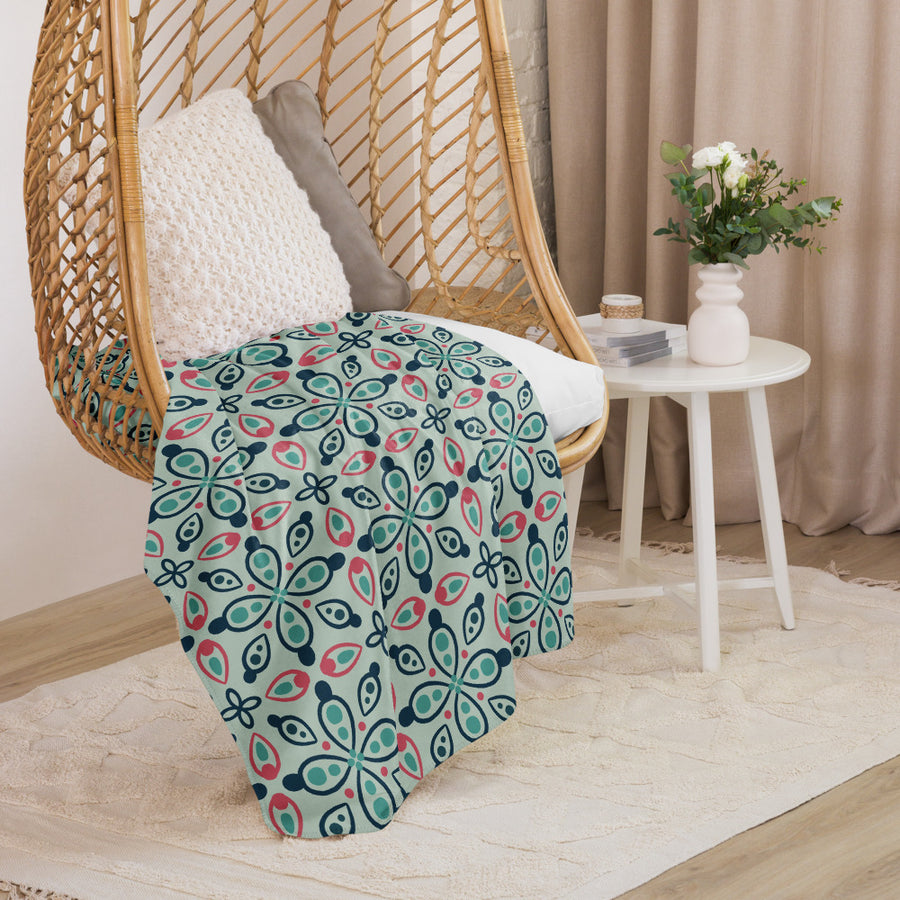 Eye Tile Souk Sherpa Blanket mockup 1