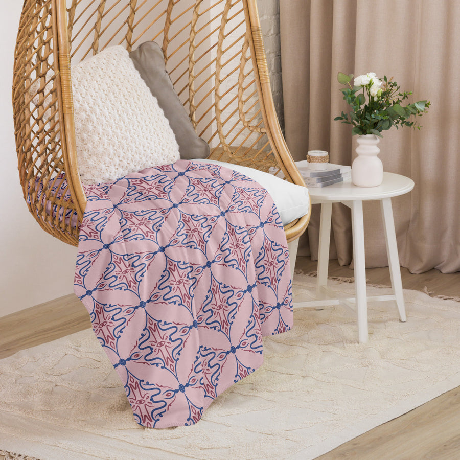 Butterfly Vine Sherpa Blanket mockup 1