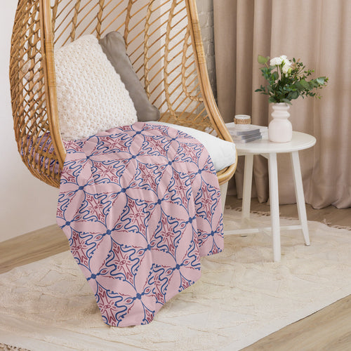 Butterfly Vine Sherpa Blanket mockup 1 pattern preview