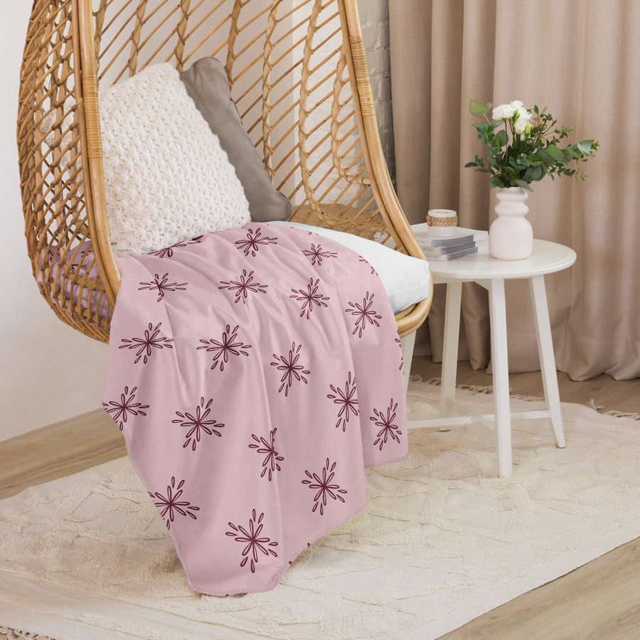 Blossom Tile Sherpa Blanket mockup 1