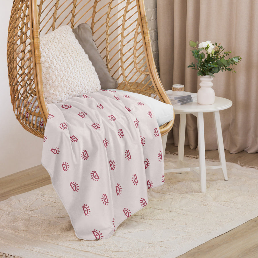 Alison Eyes On It Sherpa Blanket mockup 1