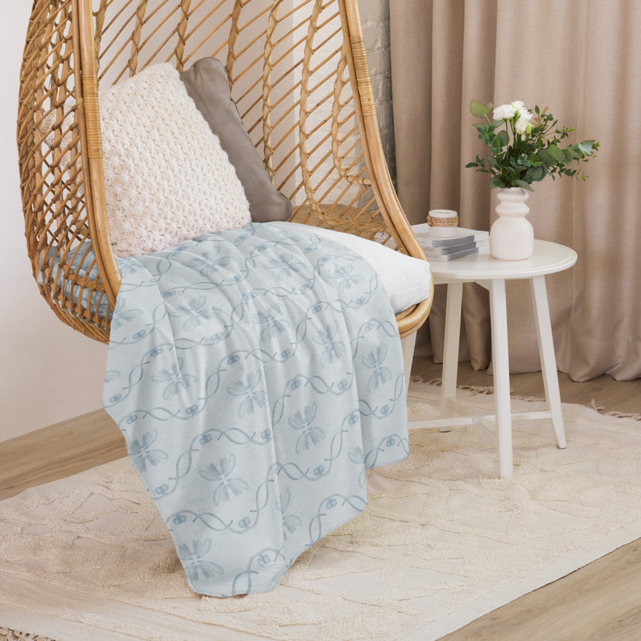 Misty Damsel Reading Room Sherpa Blanket mockup 1