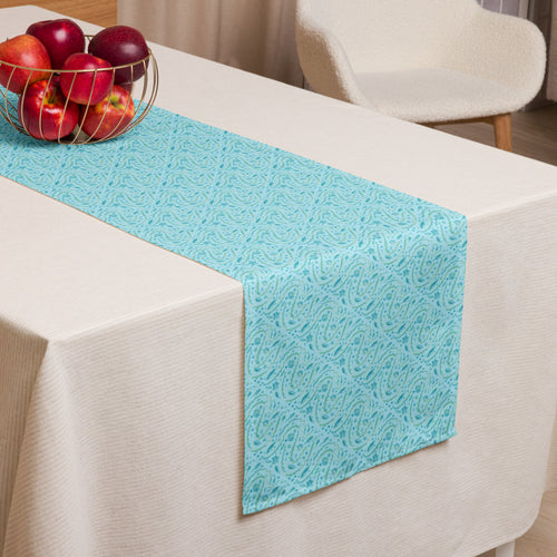 Aqua Vine Scatter Table Runner mockup 1 pattern preview