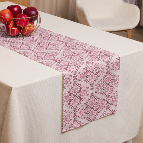 Rose Damask Table Runner mockup 1 pattern preview