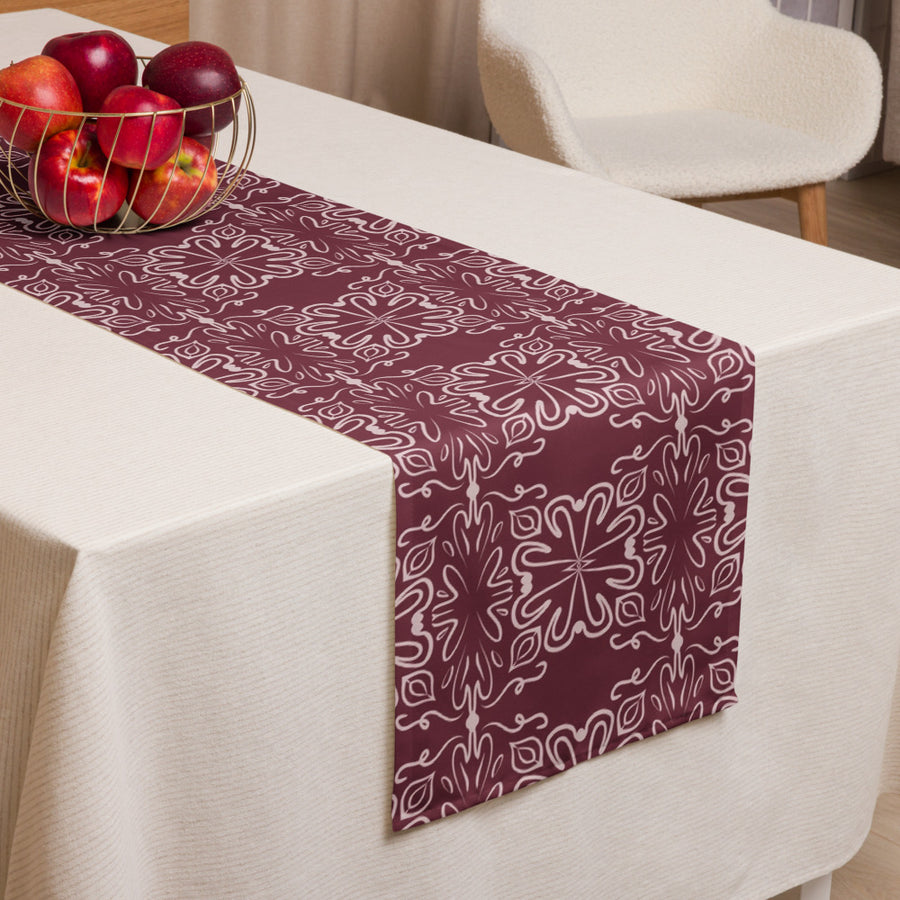 Crimson Garden Table Runner mockup 1