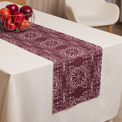 Crimson Garden Table Runner mockup 1 pattern preview