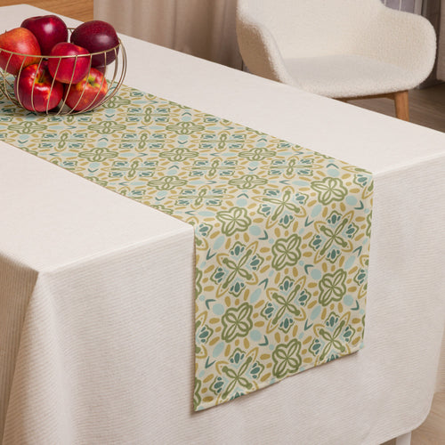 Garden Clover Cross Table Runner mockup 1 pattern preview