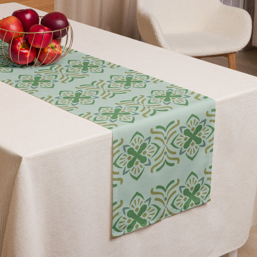 Olive Butterfly Table Runner mockup 1 pattern preview