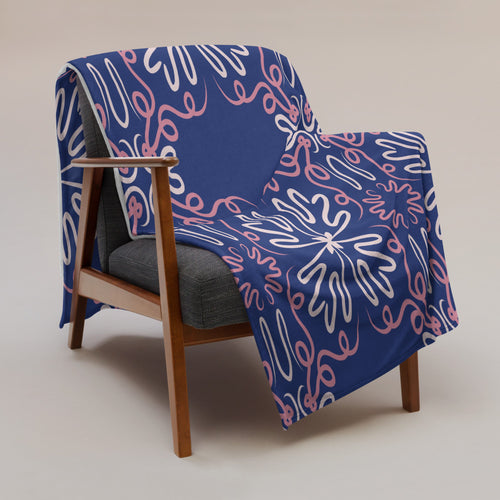 Night Bloom Fleece Blanket mockup 1 pattern preview