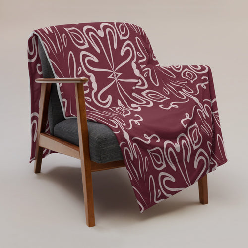 Crimson Garden Fleece Blanket mockup 1 pattern preview