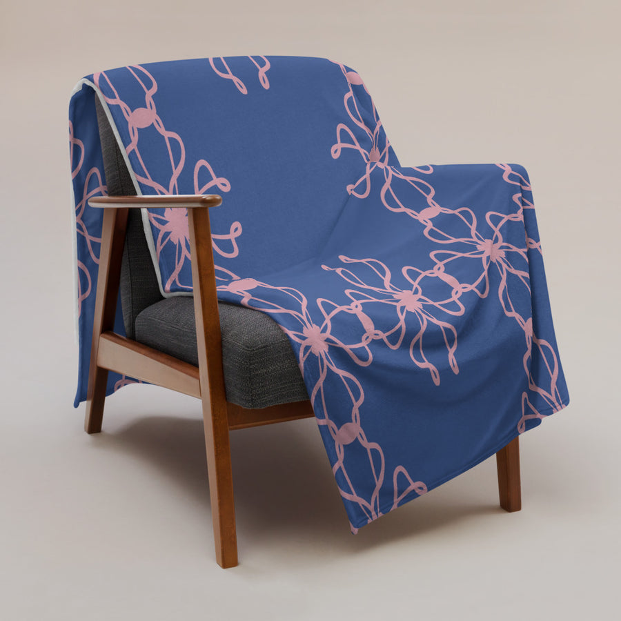 Ribbon Cross Fleece Blanket mockup 1