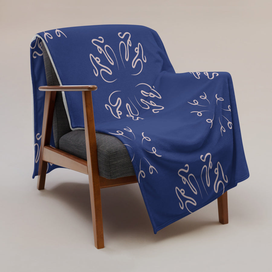 Calligraphy Cross Fleece Blanket mockup 1