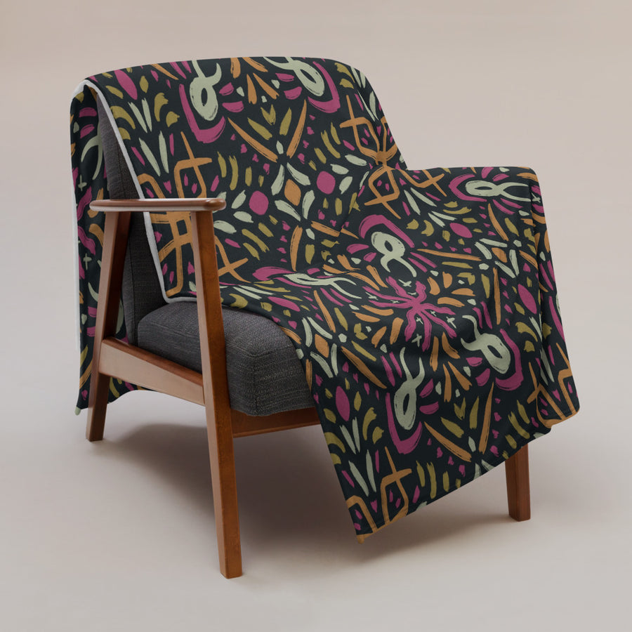 Disco Cross Fleece Blanket mockup 1