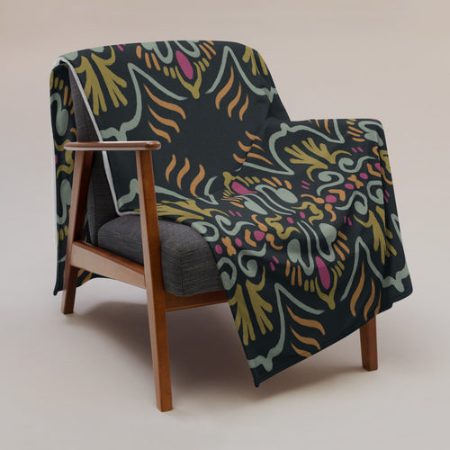 Folk Totem Fleece Blanket mockup 1 pattern preview