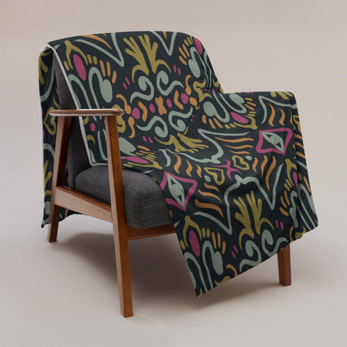 Dark Folk Eye Fleece Blanket mockup 1 pattern preview