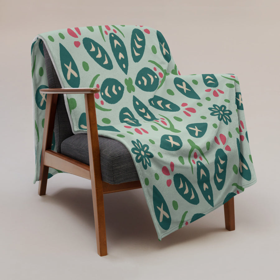 Leaf Souk Fleece Blanket mockup 1