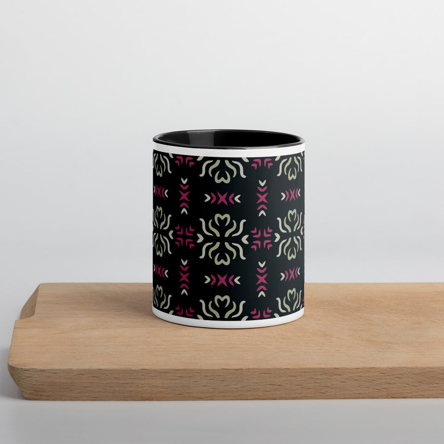 Sage Heart Cross Color Inside Mug mockup 1
