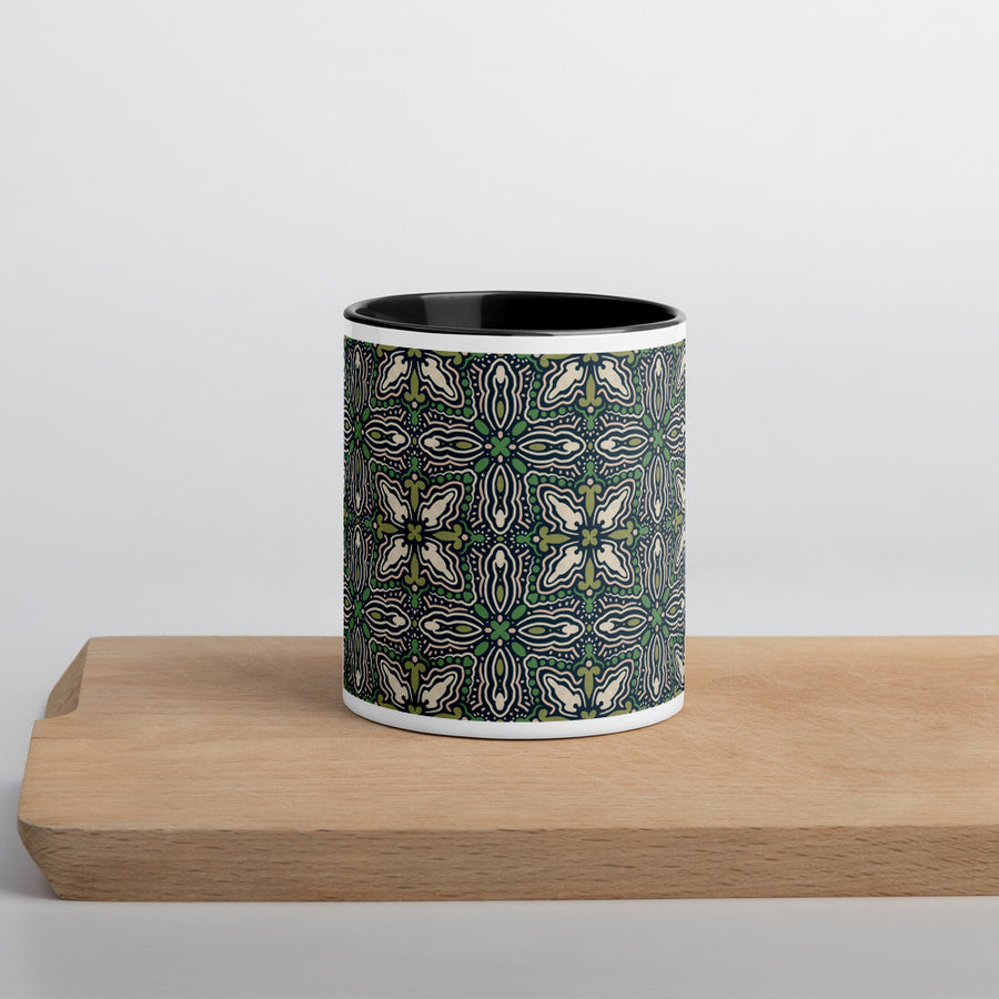 Midnight Folk Tile Color Inside Mug mockup 1