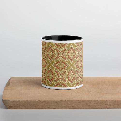 Golden Damask Tile Color Inside Mug mockup 1 pattern preview