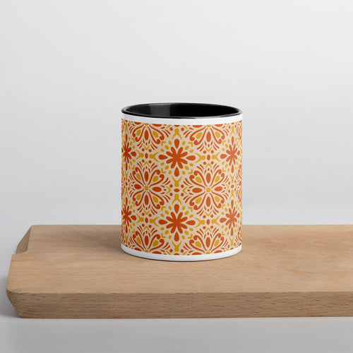 Tangerine Folk Color Inside Mug mockup 1 pattern preview