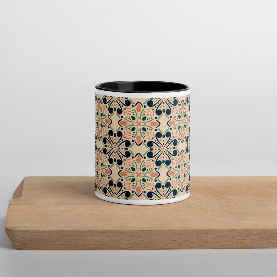 Garden Navy Color Inside Mug mockup 1