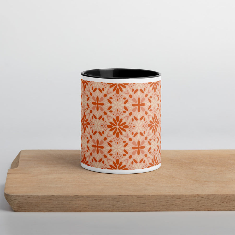 Peach Tonal Bloom Color Inside Mug mockup 1