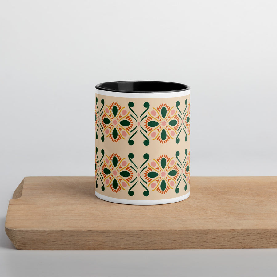 Forest Butterfly Tile Color Inside Mug mockup 1