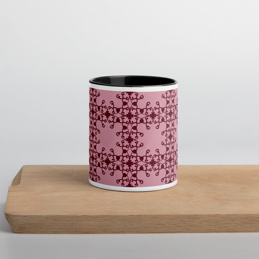 Crimson Scrollwork Color Inside Mug mockup 1