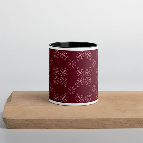 Burgundy Daisy Color Inside Mug mockup 1 pattern preview