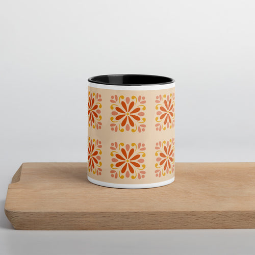 Folk Daisy Color Inside Mug mockup 1 pattern preview
