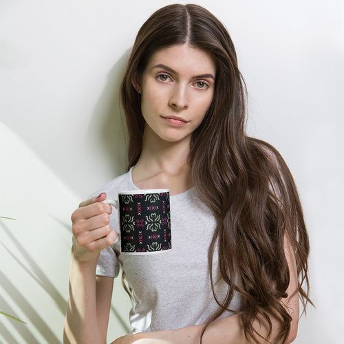 Sage Heart Cross Mug mockup 1 pattern preview