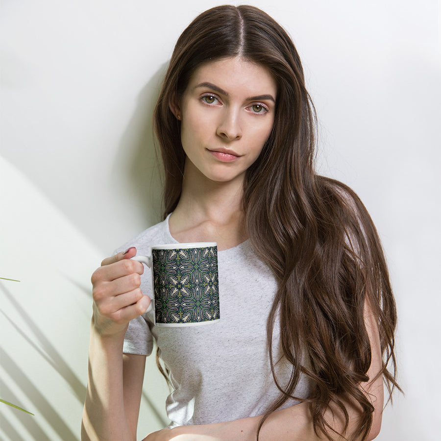 Midnight Folk Tile Mug mockup 1
