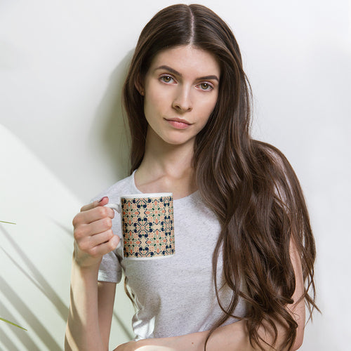 Garden Navy Mug mockup 1 pattern preview