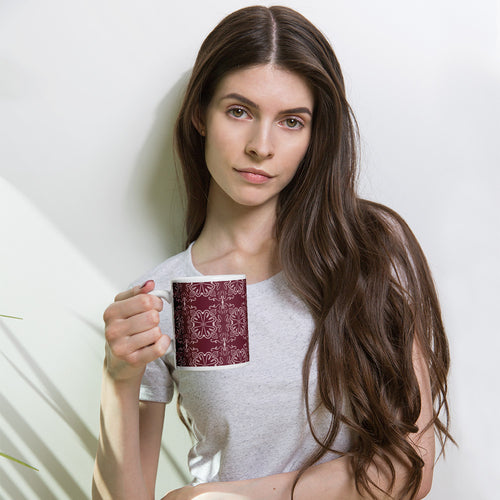 Crimson Garden Mug mockup 1 pattern preview