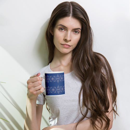 Leaf Damask Mug mockup 1 pattern preview